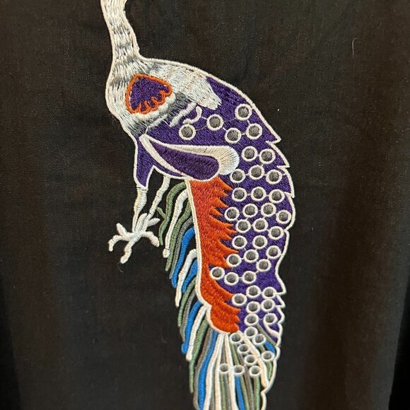 Ava & Lu Peacock Print Dress Size Large Sleeveless - Picture 3 of 5